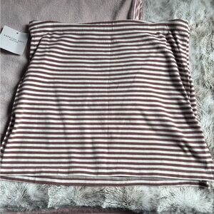 American Eagle Outfitters Tan and White Striped flowy tube top
